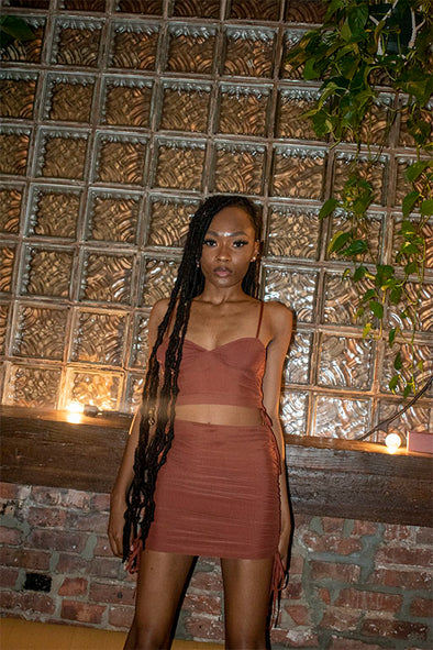 Mocha two piece skirt set - Riot Nation 