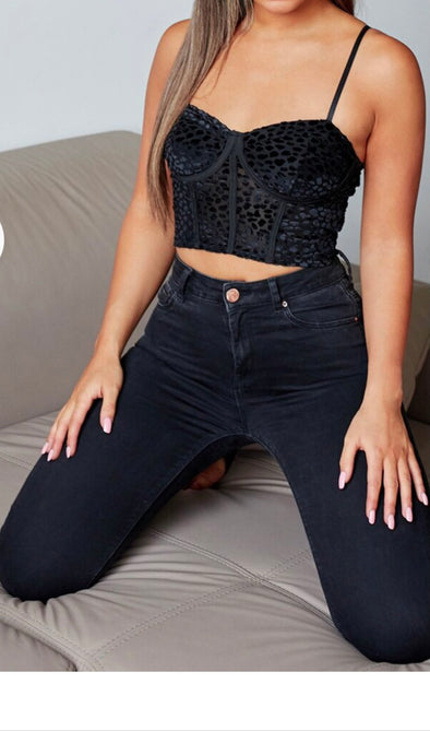 Leopard Mesh Crop Bustier Cami Top - Riot Nation 