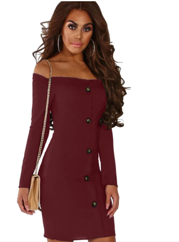 Button Front Ribbed Mini Dress - Riot Nation 